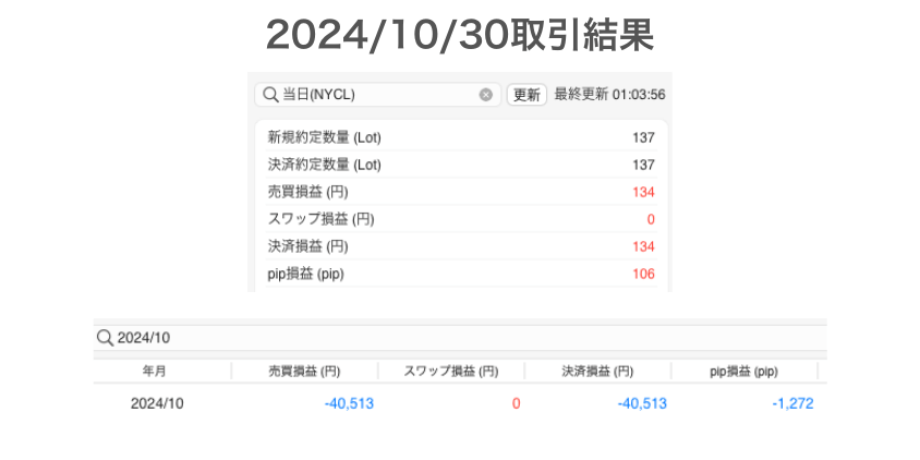 2024年10月30日取引結果