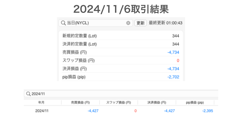 2024年11月6日取引結果